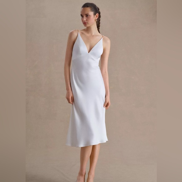 Jenny Yoo White Midi Dress - Picture 1 of 4